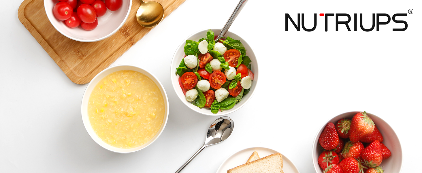 Набір мисок NUTRIUPS 4 шт. для мюслі, супу, салату, десерту, 750 мл, кераміка, підходить для мікрохвильової печі та духовки