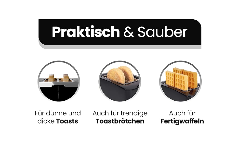 Тостер Bomann TA 6065 CB білий: 2 відділення, підставка для бургерів, функція підйому, розморожування та підігріву | Модель 2024