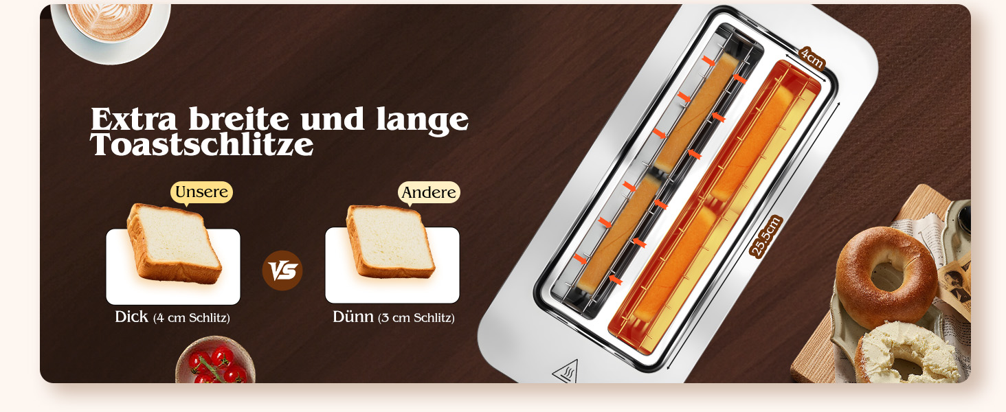 Тостер Aigostar 4-х секційний з LED-сенсорним екраном, нержавіюча сталь, 1400W