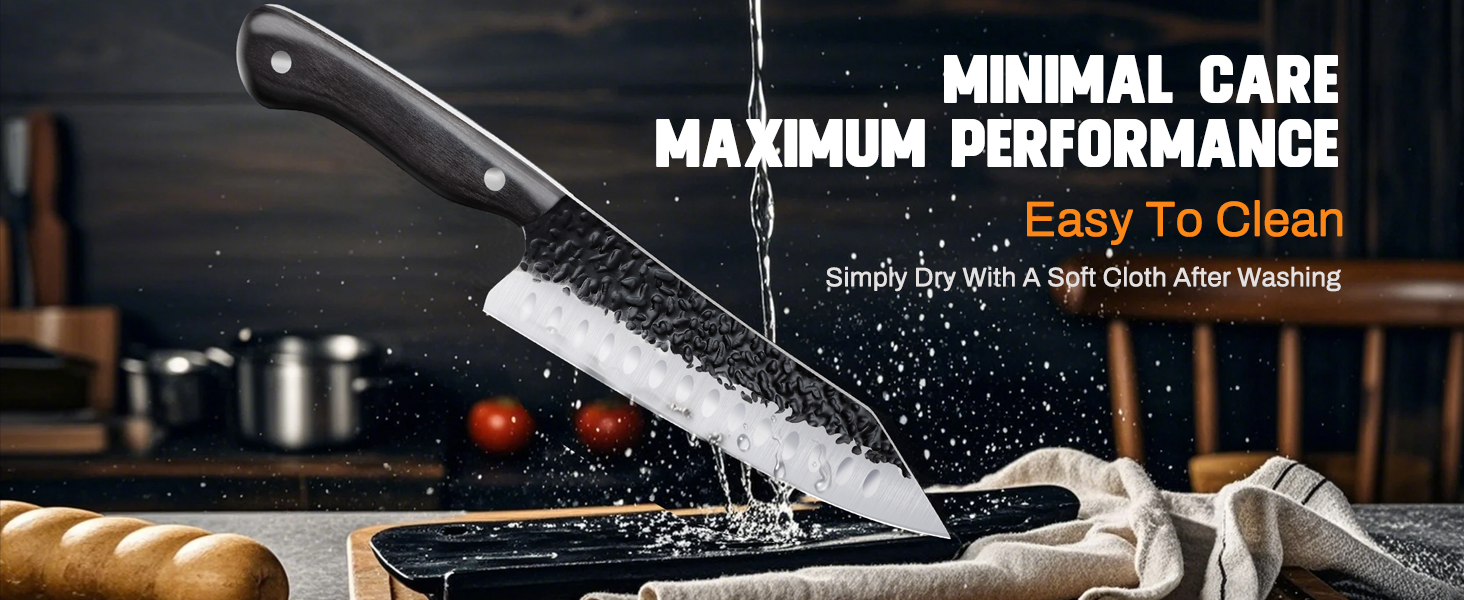 Ніж Santoku Purple Dragon Professional 10 см - сталевий ніж для м'яса та овочів з ергономічною ручкою