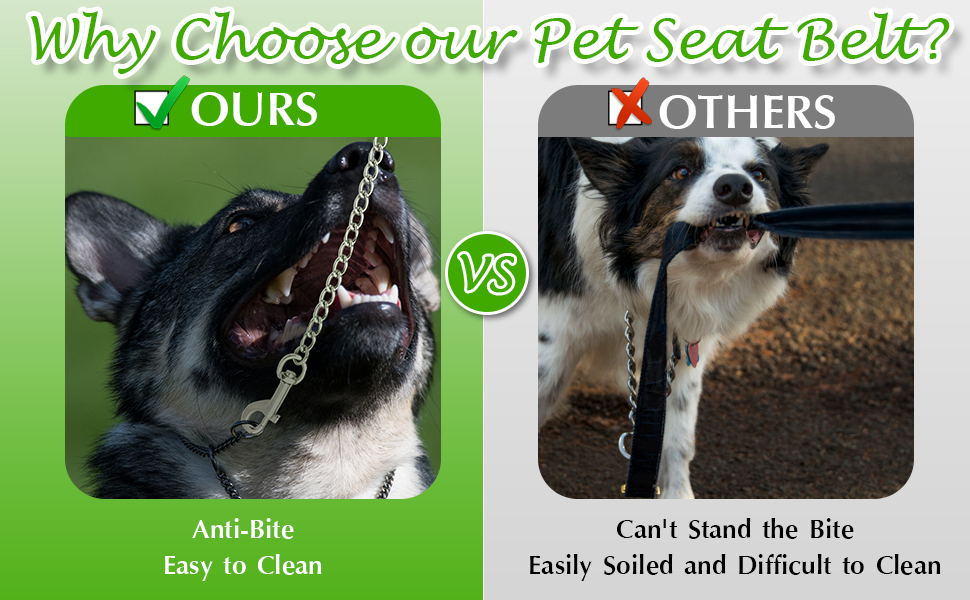 Нашийник для собак з ланцюгом, 53 см, автомобільний ремінь безпеки для собак, нержавіюча сталь 304, нашийник для собак, безпечний для маленьких/великих собак, котів