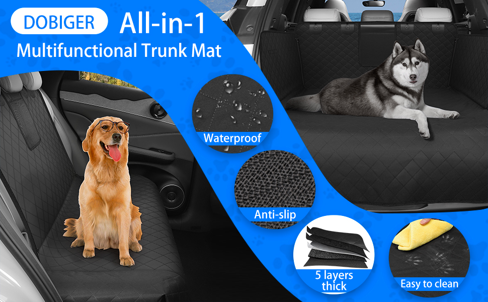 Захист для багажника автомобіля для собак, килимок для багажника, універсальний, водовідштовхуючий, сірий, 185x150 см