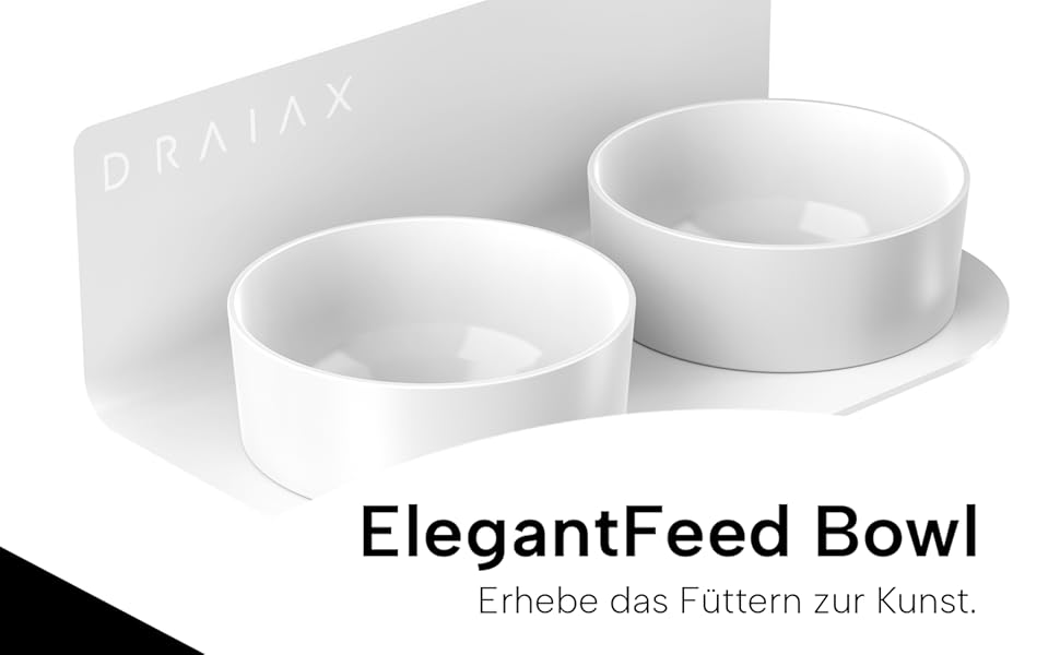 Миска для собак Draiax ElegantFeed M з кераміки – чорна, з матовим зовнішнім та глянцевим внутрішнім покриттям