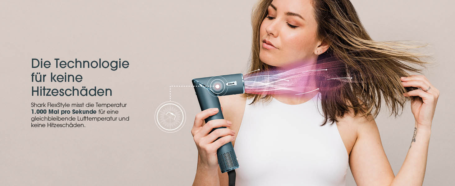 Фен Shark FlexStyle Multi 5 в 1 з насадками для локонів, щітками та концентратором – без пошкодження волосся, універсальне укладання, для всіх типів волосся (Teal)