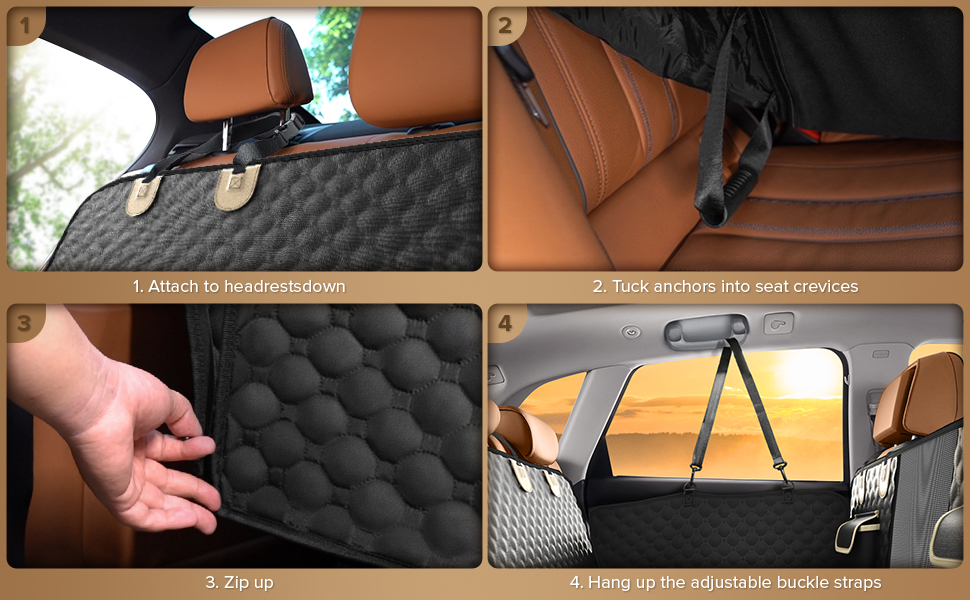 Подовжувач для заднього сидіння автомобіля SHARLOVY для собак, автомобільний чохол на сидіння для собак преміум-якості, великий автомобільний чохол з міцним дном для собак, автомобільна гамак для собак. Підходить для авто / SUV / пікапів чорного кольору