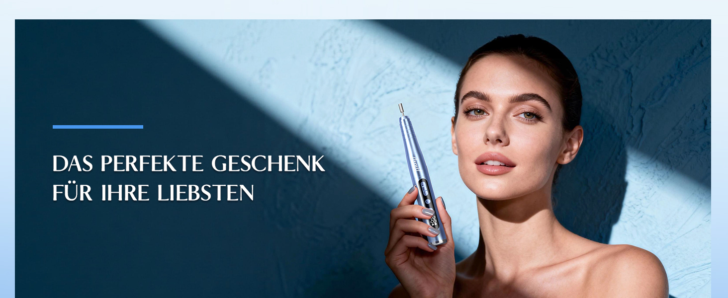 Електрична фрезерна машинка JOREST 13-в-1 бездротова, 35 000 об/хв, 6 режимів - набір для манікюру та педикюру для гелю та акрилу, для початківців, Aqua Blue