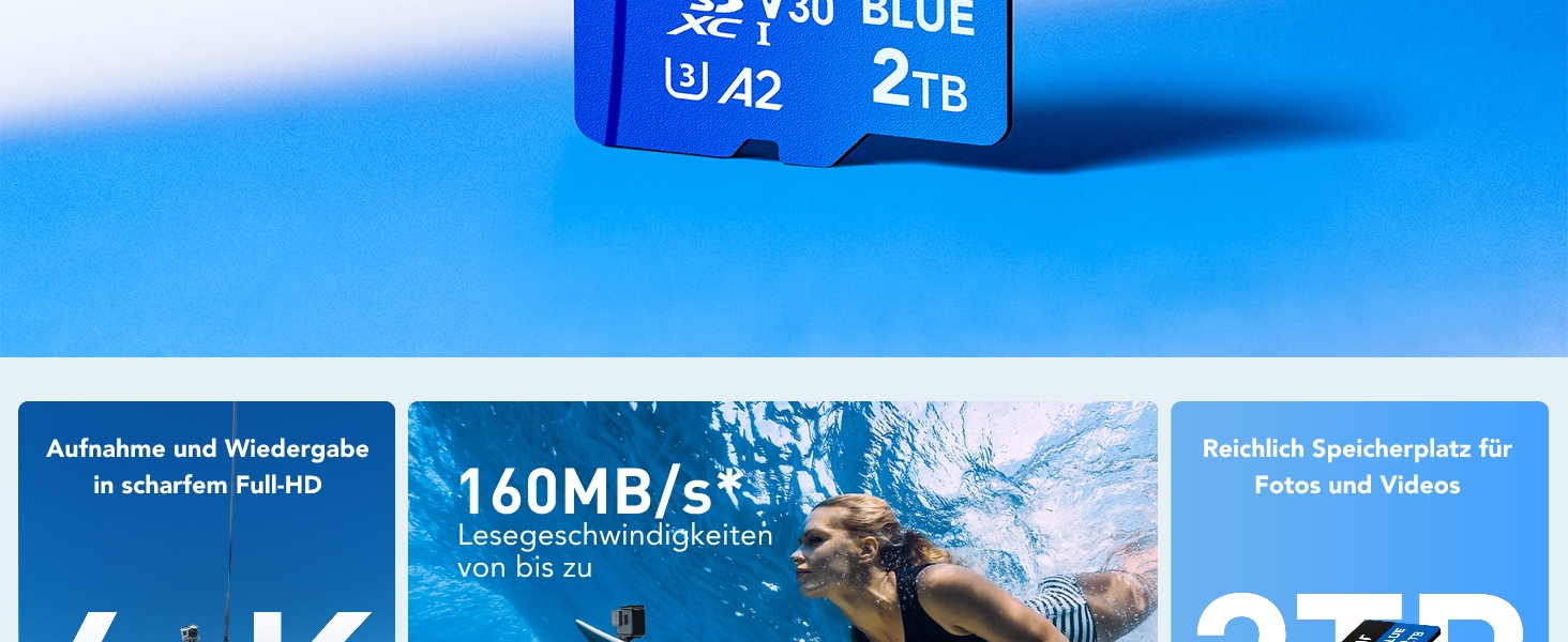 Карта пам'яті MicroSDXC Lexar Blue 256GB, швидкість до 160 МБ/с, UHS-I (набір 2 шт.)