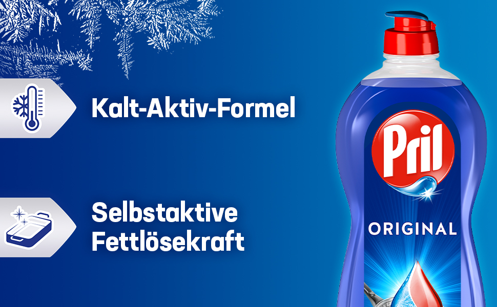 Засіб для миття посуду PRIL Original, висока розчинна сила жиру, для чистого посуду в холодній воді, 675 мл (набір 8 шт)