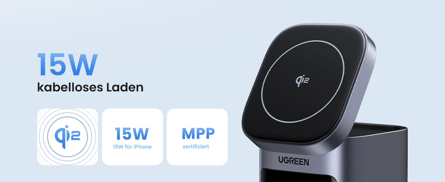 Power Bank UGREEN Nexode 20000mAh 145W з Qi2, 15W бездротовою зарядкою та TFT дисплеєм, сумісний з iPhone 16/15, MacBook