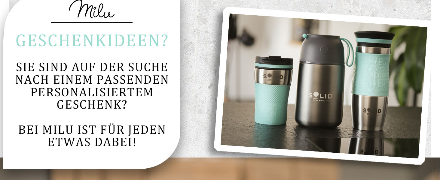 Термокружка Milu 450 мл з нержавіючої сталі, ізольована, без витоку, для кави з собою, автотермос, travel mug (з можливістю гравіювання, сірий)