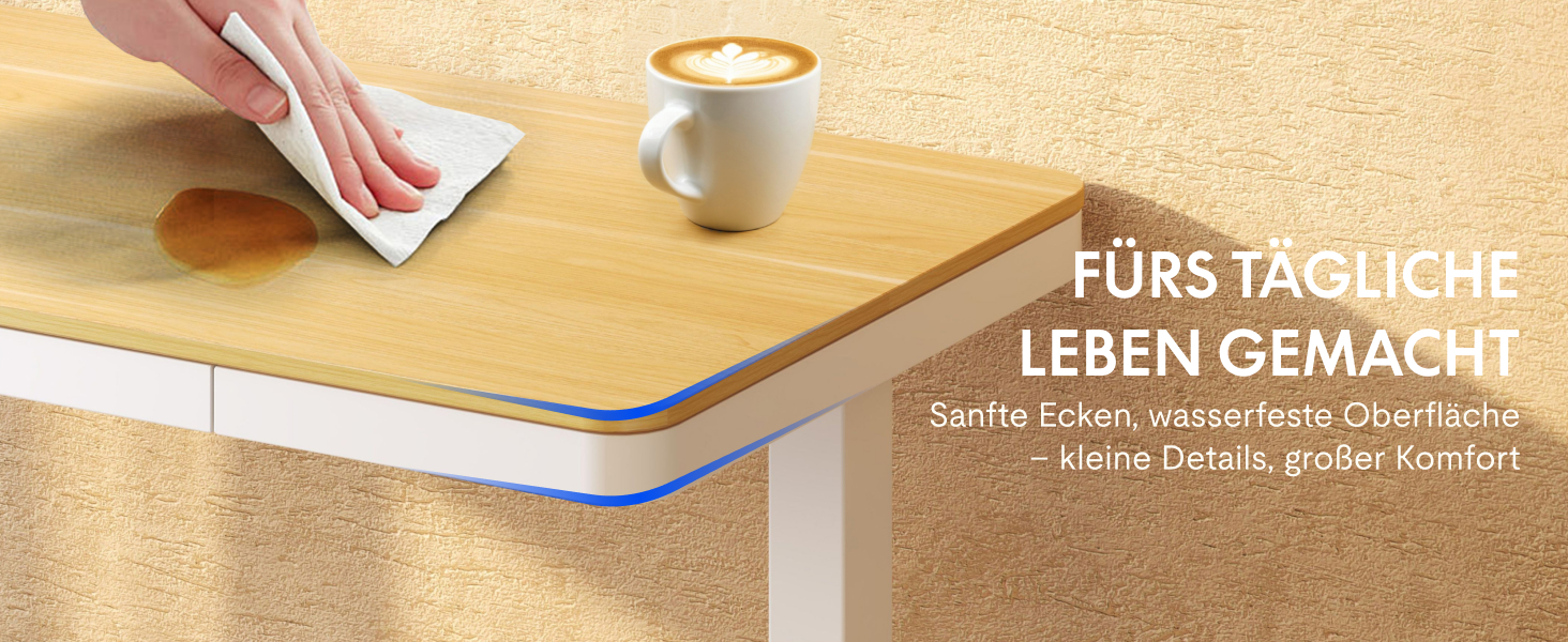 FLEXISPOT Electric Standing Desk with LED Display, Memory Function, USB Port & Drawer - 120x60cm Natural Oak