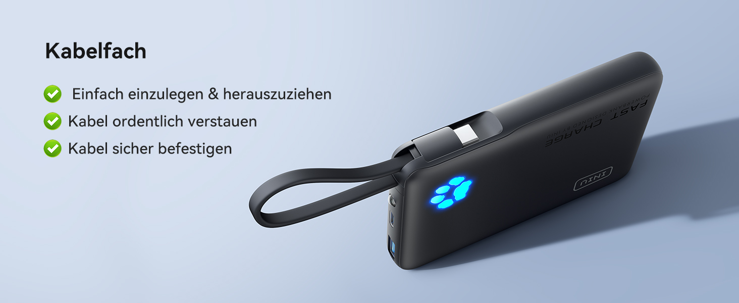 Power Bank INIU 10000mAh 20W з USB-C, PD3.0 QC4.0 для iPhone, Samsung, iPad (Orange)