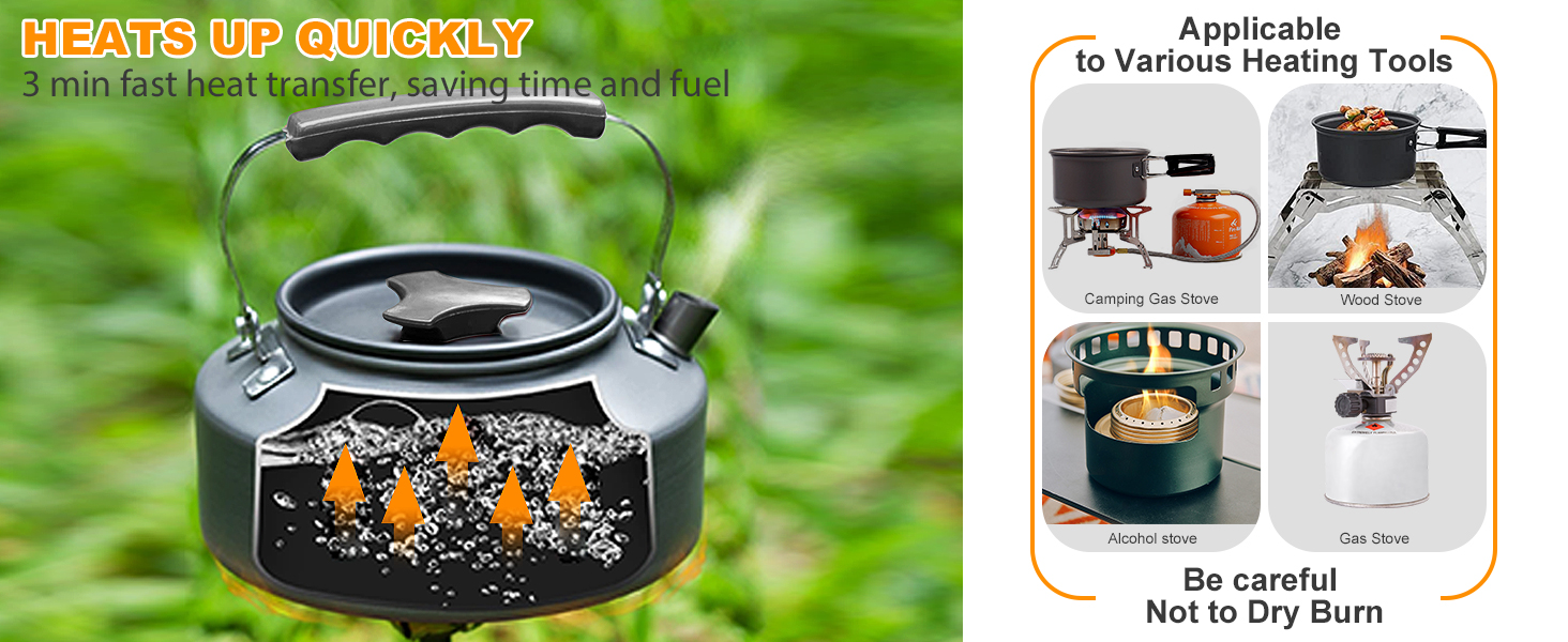 Набір кухонного посуду для кемпінгу: 15 предметів, чорний. Ідеально для пікніків, походів та кемпінгу. Включає казанок, сковорідку, чайник та інше.