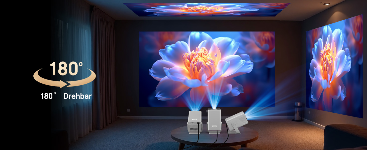 Magcubic Mini Beamer 4K/8K: Портативний проєктор з Android 14, WiFi 6, Bluetooth 5.4, Автофокус, Автоматична корекція трапеції, 180° поворот, 5W динамік, 800ANSI, HY350MAX