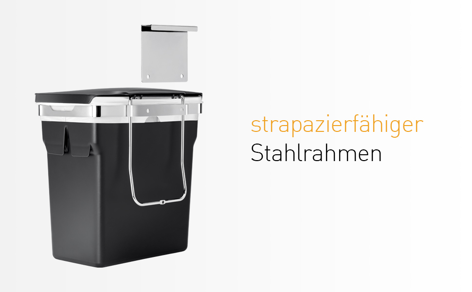 Висувний сміттєвий контейнер для сортування simplehuman CW1016 на 35 л, 2 секції, вбудована система для кухні зі сталевою рамою