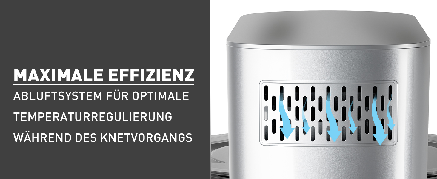 Кухонна машина Heinrichs з подвійним гаком для тіста, міксер, 2500W, 8L чаша з нержавіючої сталі, 8 швидкостей, тиха робота, колір