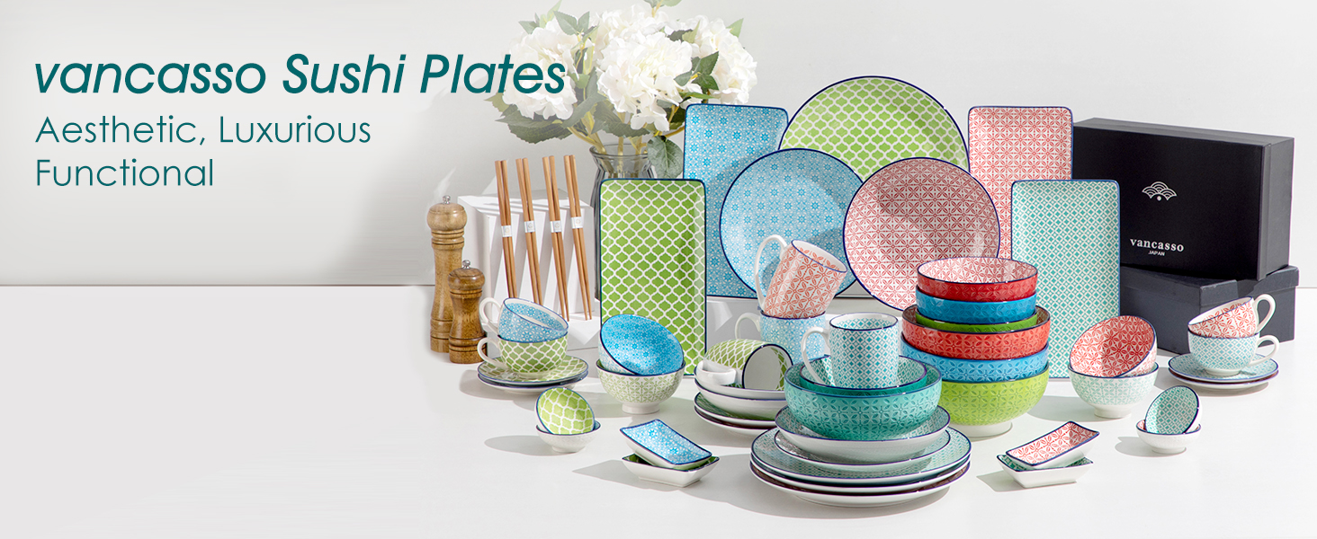 Набір сервіровочних тарілок Vancasso Macaron, 4 шт., порцеляна, 26,8 x 14,7 x 2 см