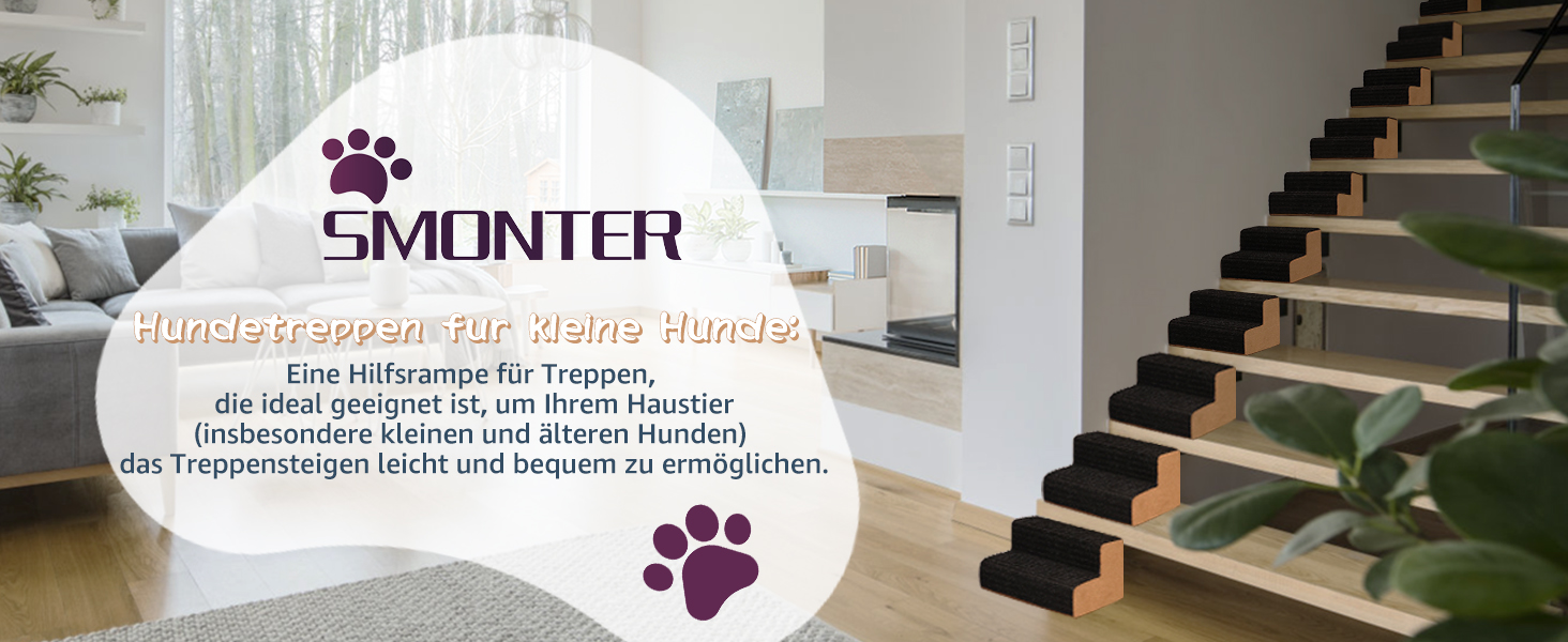 Сходинка для собак SMONTER: екологічна пандус для домашніх улюбленців, сірий, 1 шт.