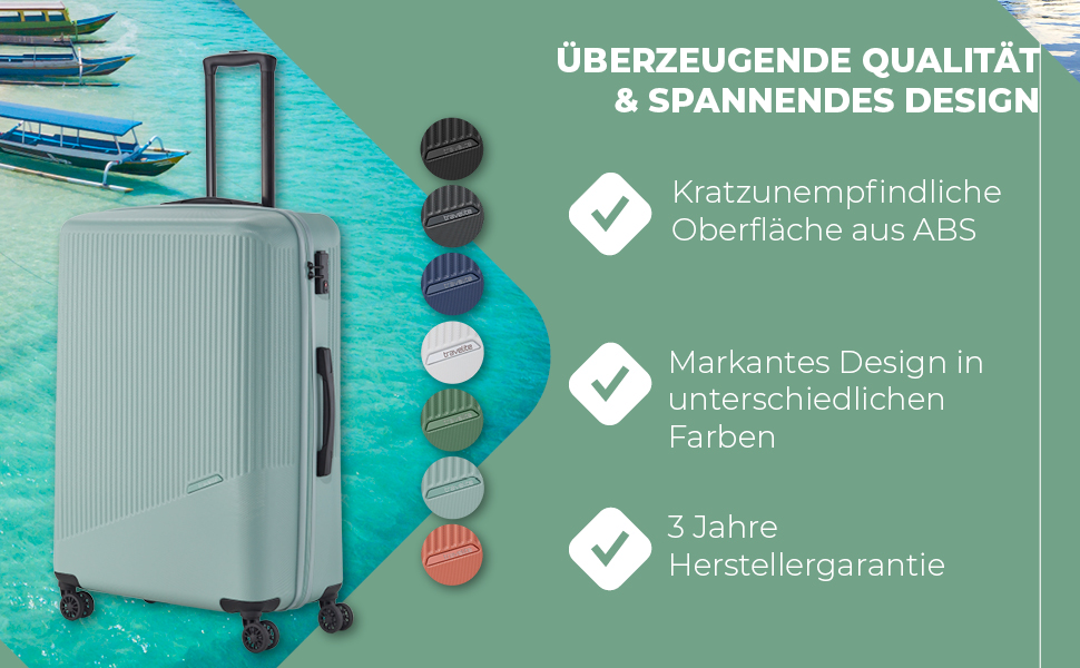 Чемодан Travelite Bali 77 см, 96 літрів, ABS, TSA-замок, Mint (Великий)