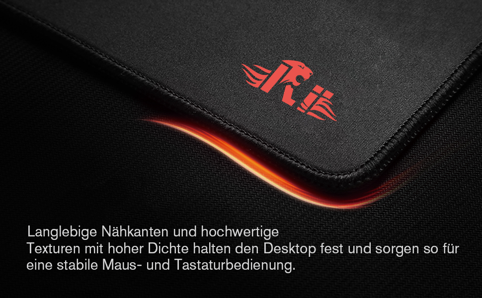 Килимок для миші Rii XXL Gaming, 900x400 см, великий, для ігор та офісу, чорний