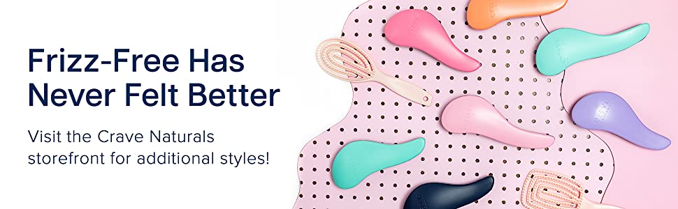 Crave Naturals Glide Thru - щітка для розплутування волосся для дітей та дорослих, для будь-якого типу волосся (фіолетова)