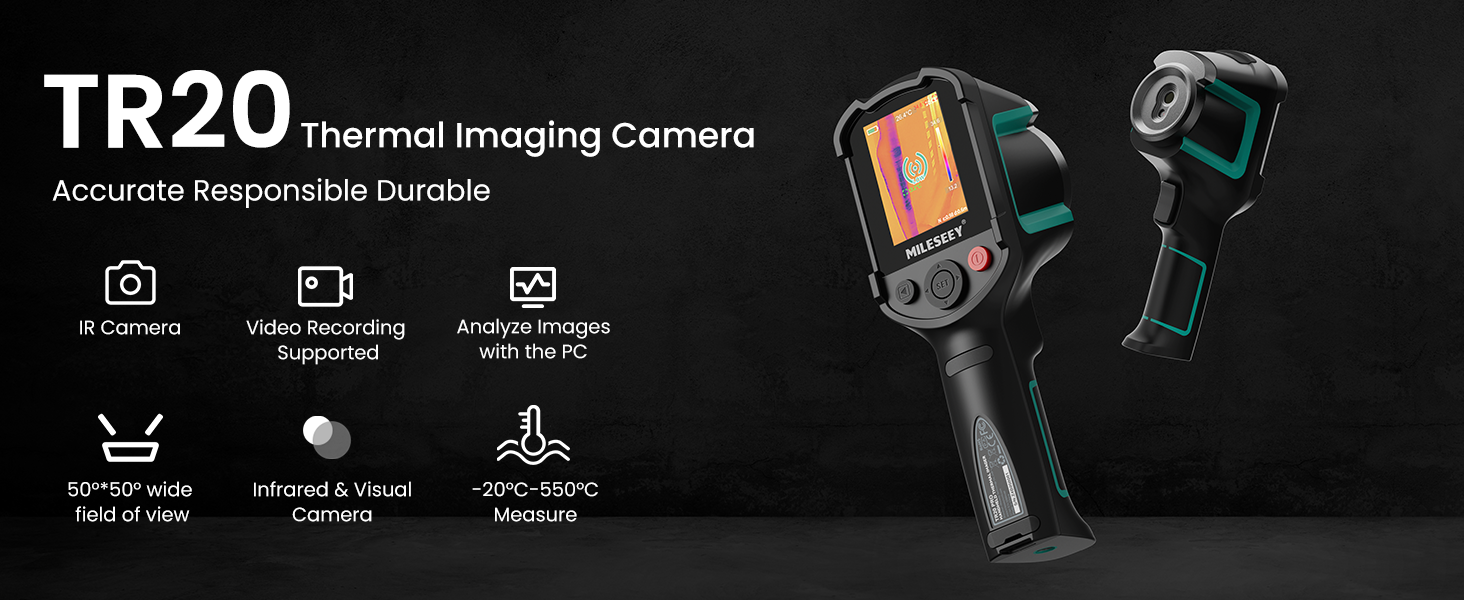 Тепловізор MILESEEY TR20 PRO: портативний, -20°C до 550°C, роздільна здатність 192x192, 25Hz, 8 годин роботи від акумулятора