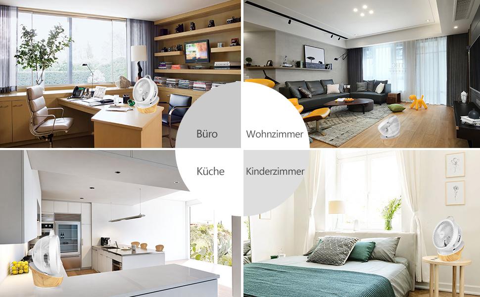 Вентилятор 4UMOR Turbo: тихий, 21W, 12 швидкостей, 3D циркуляція повітря, таймер 8H, для спальні/офісу (білий)