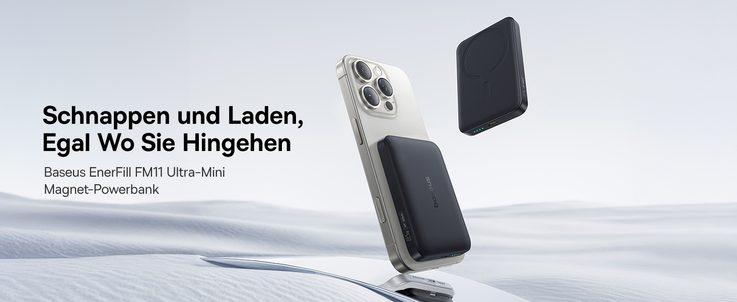 Power Bank Baseus Enerfill MagSafe 10000mAh 22.5W Чорний - Бездротова зарядка MagSafe для iPhone