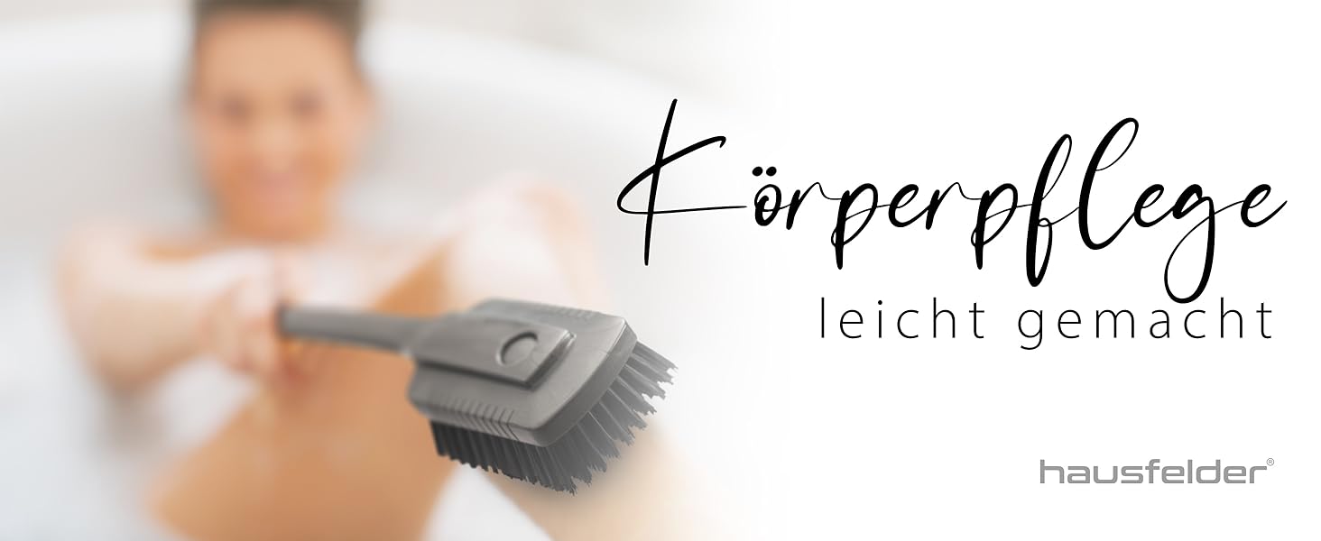 Набір ручних щіток Hausfelder для душу: жорсткі, для нігтів та спини, з ручкою, чорний антрацит, матовий