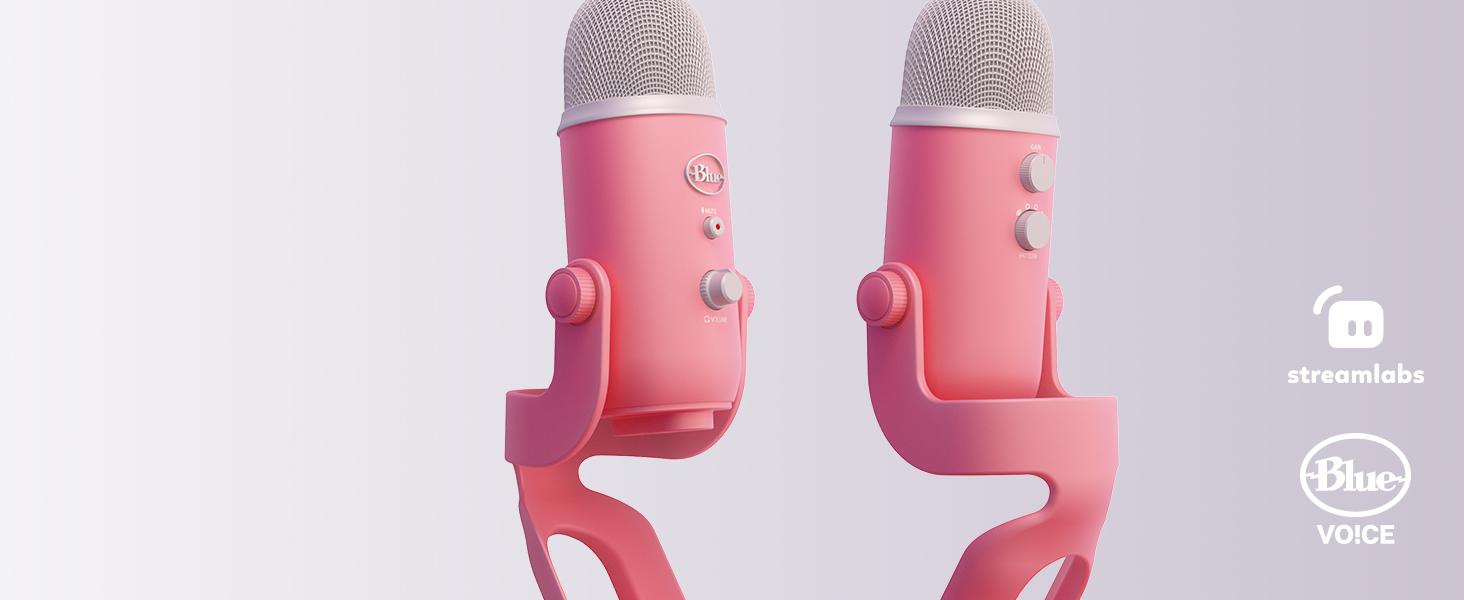 Мікрофон Logitech G Blue Yeti USB для стрімінгу, подкастів та запису (білий) - Преміум якість, Blue VO!CE
