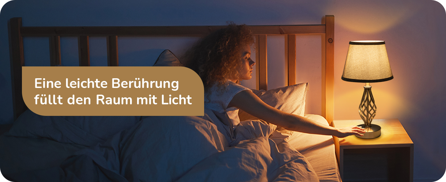 LED-лампа на тумбочку EDISHINE, 2 шт. в наборі, торшери з USB, диммування, сірий абажур, для спальні, вітальні, подарунок