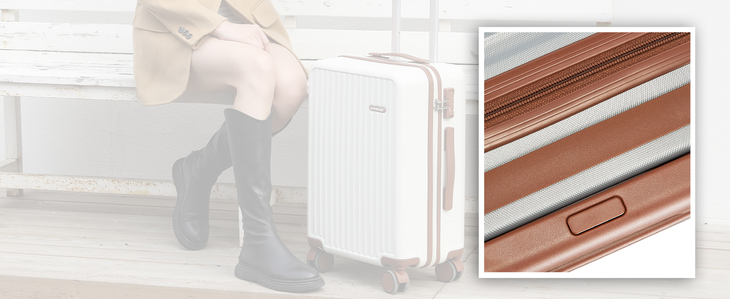 Валіза ручної поклажі з жорстким корпусом та 4 обертовими колесами, з TSA-замком (Сріблястий, 20 дюймів)