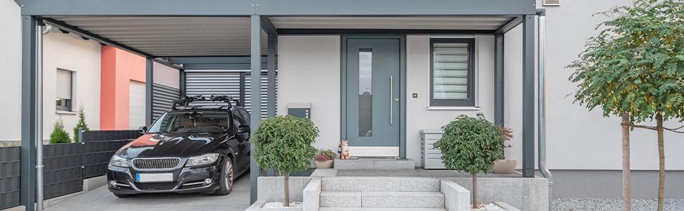 Поштовий ящик Relaxdays з газетницею, чорний, DIN C4, 37x37x11 см, вологостійкий, 4 ключі