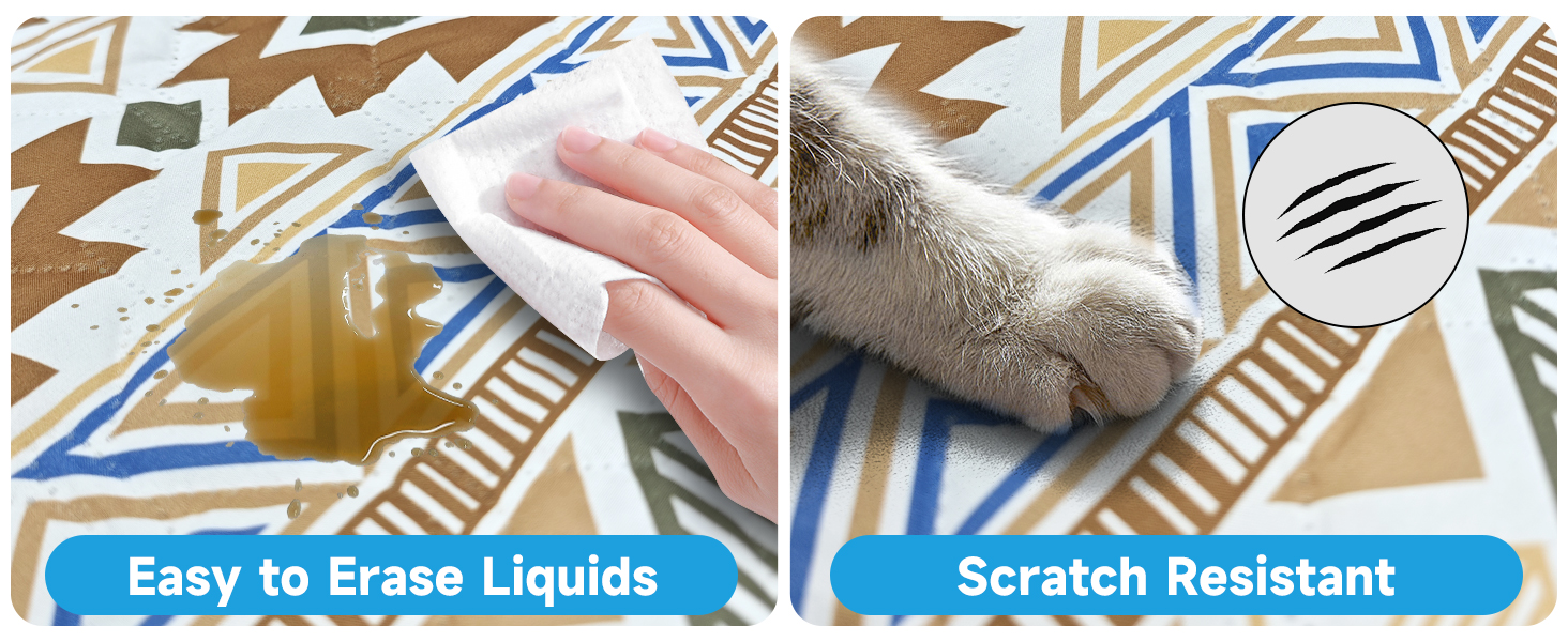 Двостороння водонепроникна ковдра для собак, чохол на ліжко для собак у стилі бохо, ковдра для домашніх тварин, захист дивану/крісла для цуценят, котів, дітей, пральна машина, зворотна сторона (Бежевий медальйон, 178 x 76 см)