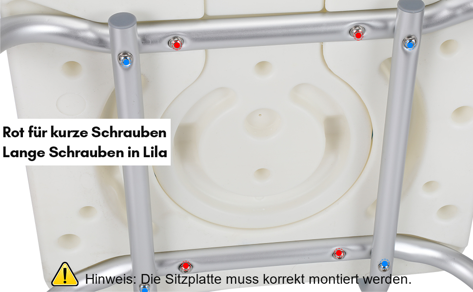 Sonnewelt Shower Stool, 7-Adjustable Height, Bath Stool with Anti-Slip Feet, Stable Shower Stool for the Shower with U-Shaped Hygiene Opening (Type K 3-in-1)