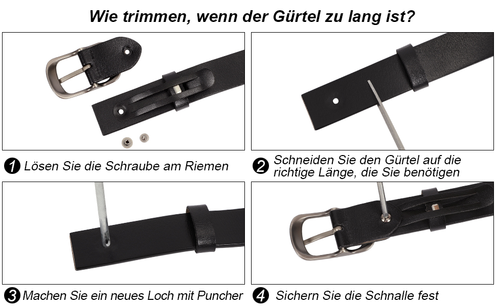 Жіночий шкіряний ремінь WHIPPY великого розміру, модний ремінь з телячої шкіри з надійною пряжкою, для джинсів, штанів, суконь, чорний (пряжка 'Пістолет'), 3XL:150см (підходить для талії 134-145см)
