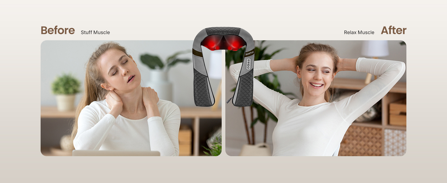 Масажер для ніг RENPHO з підігрівом, Shiatsu масажер для ніг електричний, 18 гнучких роликів для масажу, для фасціїту, подарунок на День батька (сучасний)