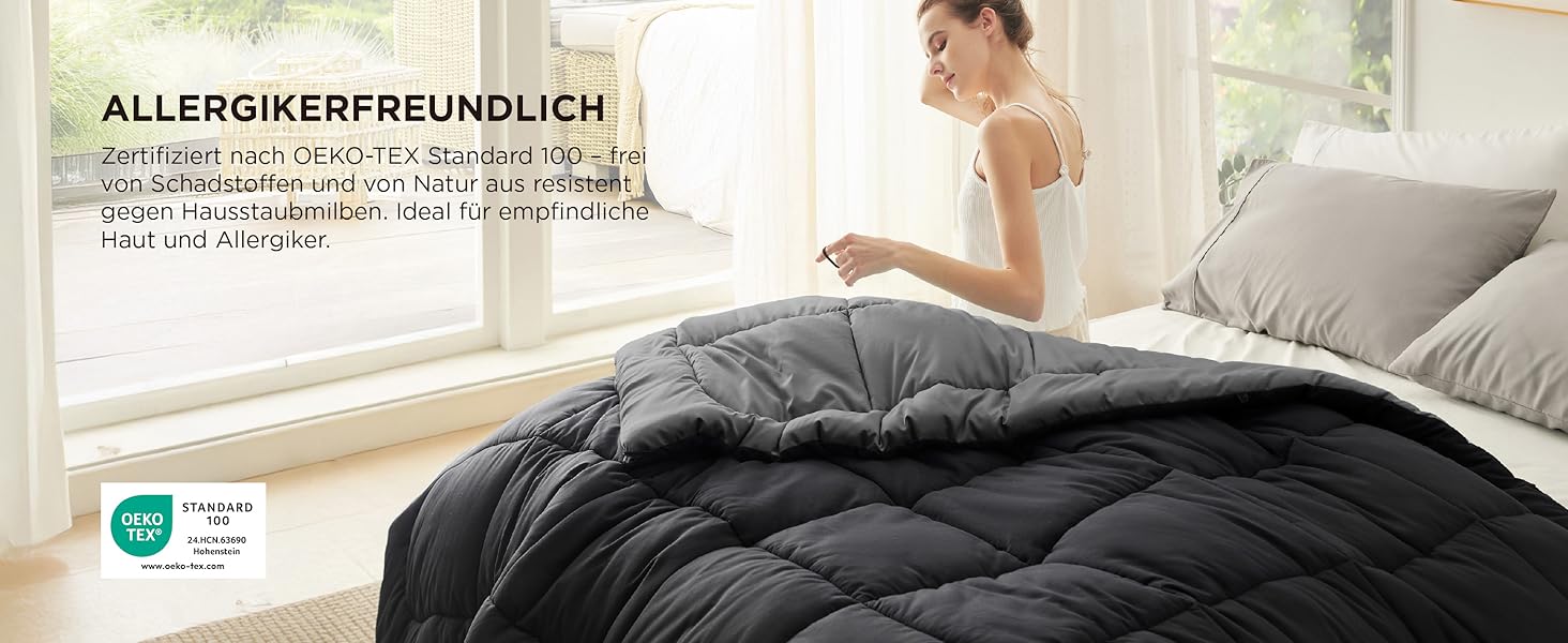 BEDSURE Ковдра постійна 135x200 см - Ковдра для всіх сезонів, 300 GSM, двостороння сіра/світло-сіра, м'яка та тепла, для алергіків, 135x200 см