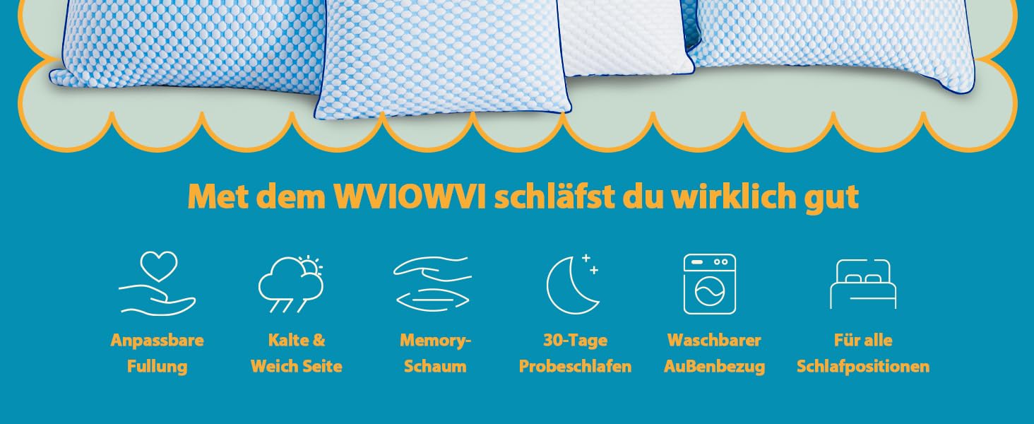 Подушка з піни Memory Foam для сну: охолоджуюча, ергономічна для бокових, спинних та тих, хто спить на животі (40x80 см, блакитно-сіра)