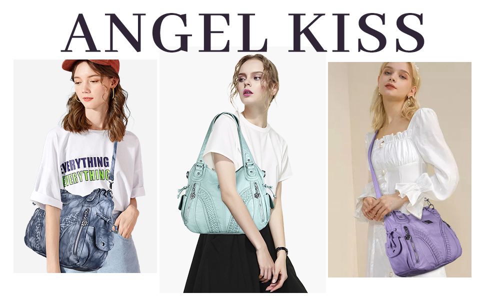 Сумка жіноча AngelKiss через плече, чорна, PU шкіра, водонепроникна, багатофункціональна з кишенями на блискавці