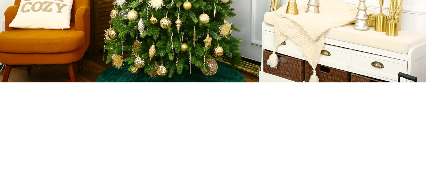 Набір ялинкових прикрас Shareconn, 80 шт., 4–12,5 см, міцні золоті пластикові кулі для ялинки, різдвяний декор, з ниткою для підвішування, темно- та світло-золоті кольори