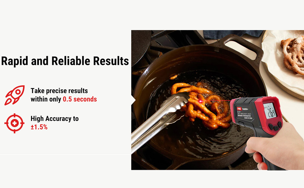 Інфрачервоний термометр лазерний, цифровий -37°F~1022°F (-32°C～550°C) - для кухні, приготування їжі, барбекю