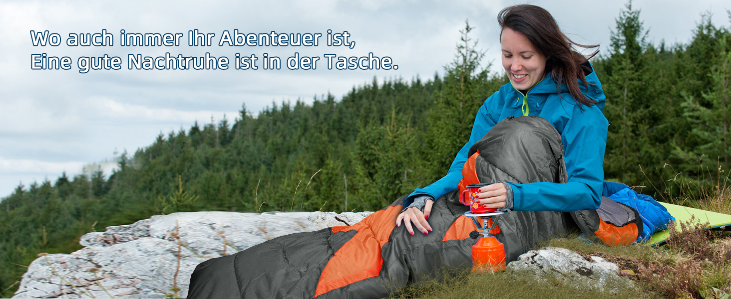 Zusentee 4-Season Sleeping Bag - Waterproof, Lightweight, Ultralight for Adults & Kids - Camping, Hiking, Travel