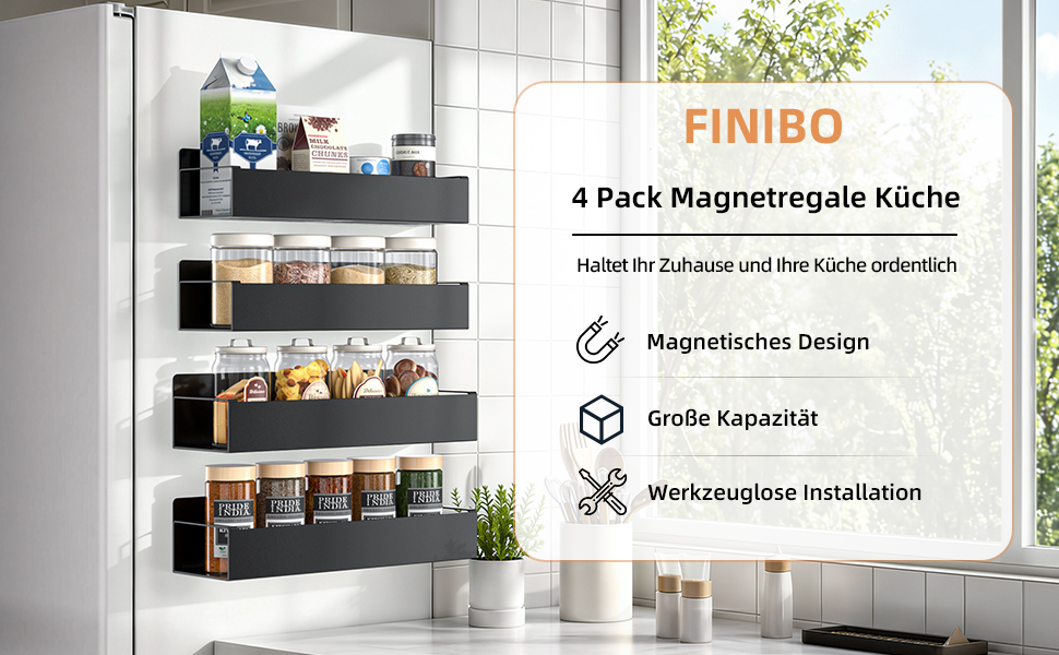 Телескопічна полиця для душу FINIBO без свердлення, регульована підставка для ванної кімнати з 4 кошиками, чорна (43.5-120 дюймів)