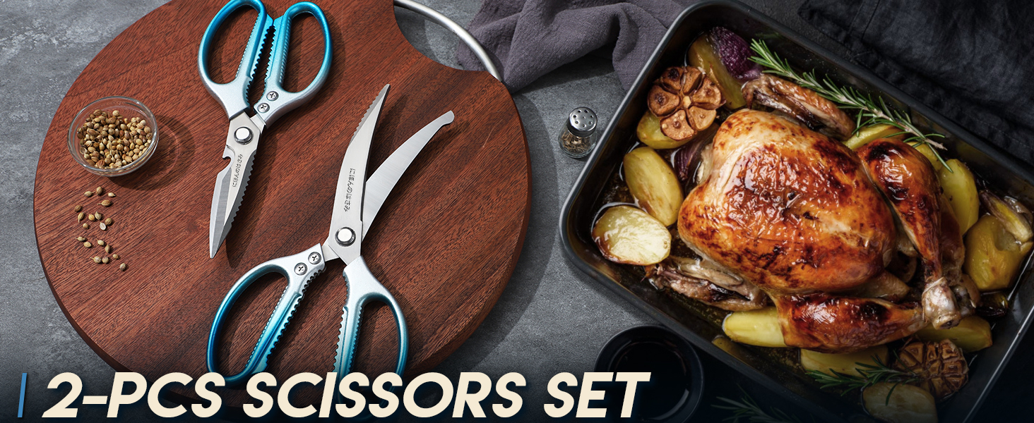 Набір кухонних ножиць DRAGON RIOT Stabile: 2 шт. (ніж для м'яса, ніж для птиці) з нержавіючої сталі
