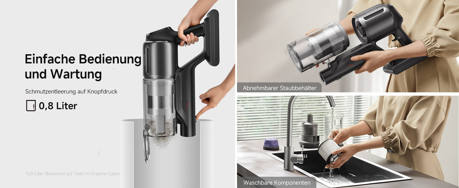 Dreame Z10 - Бездротовий пилосос з потужністю 190AW, LED-дисплеєм та функцією розпізнавання бруду, синій LED, для прибирання дому, шерсті тварин та килимів