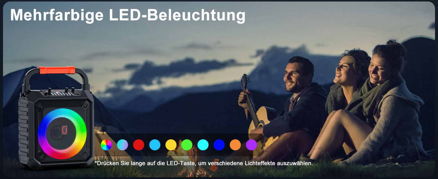 Караоке машина JYX з 2 бездротовими мікрофонами, портативна Bluetooth колонка з RGB-підсвіткою, караоке система для дому, вечірки, PA-система для дорослих, Partybox чорного кольору