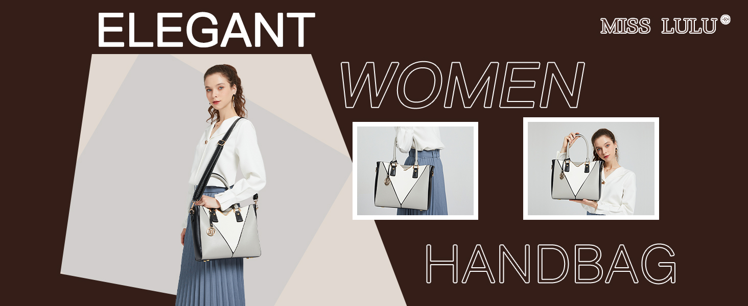 Сумка жіноча Lulu Daen середнього розміру з PU шкіри: сумка-шопер, сумка на плече для роботи, подорожей, бізнесу (Сіра)