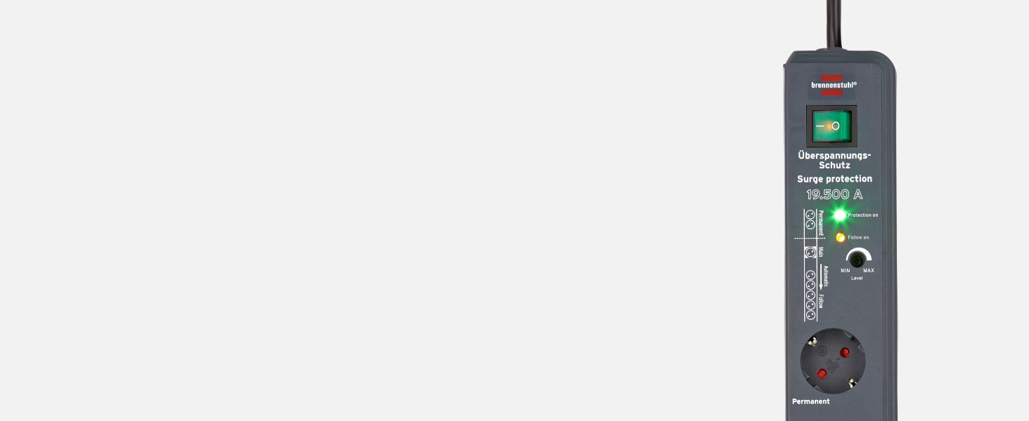 Мережевий фільтр Brennenstuhl Secure-Tec 8-фазний з захистом від перенапруги та функцією Main Follow, антрацит