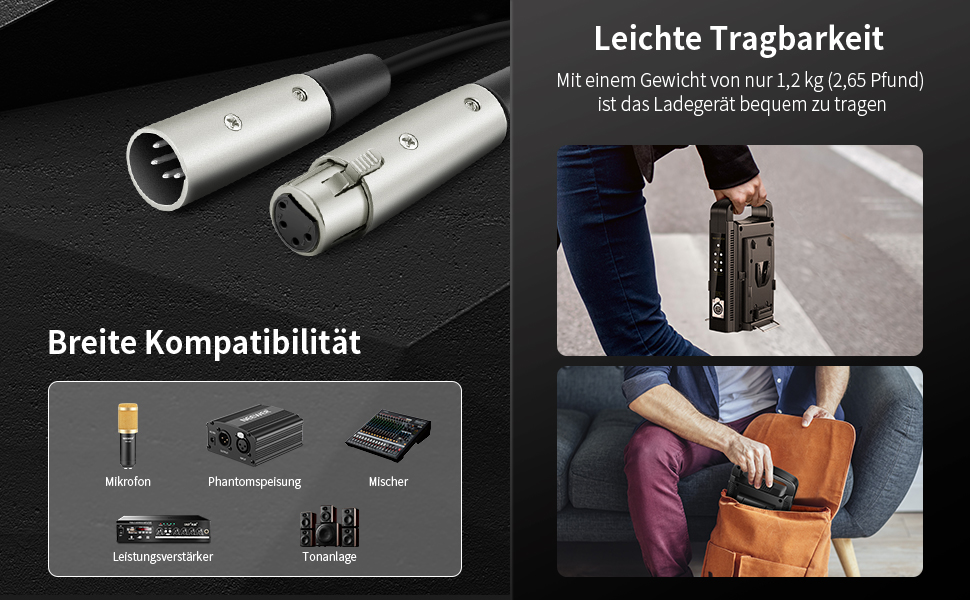 Зарядний пристрій Neewer з 2 каналами V-Mount/V Lock, DC 16,5V, для камер та освітлення